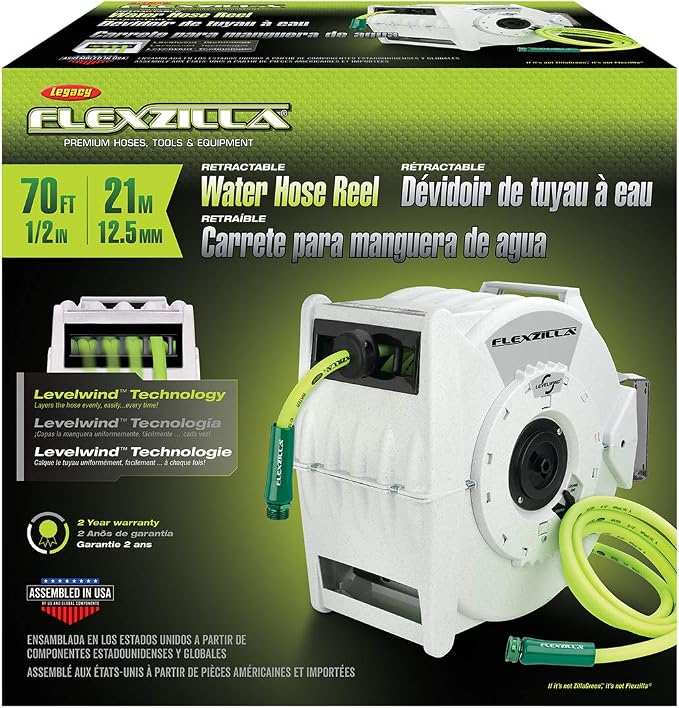 Flexzilla Pro Retractable Water Hose Reel, 1/2" x 70' - L8340FZ