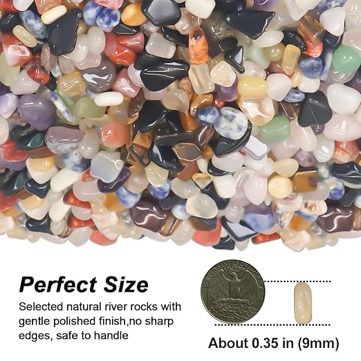 Fish Tank Decor,Landscaping Pebbles, River Rocks Decorative Ornamental Pebbles, DIY Smoothed Rocks for Potted Plant Resin Art Vase Fillers Aquarium Gravel Rocks (Mixed Color, 10 Pounds)