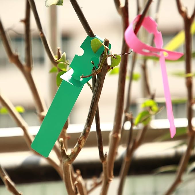 KINJOEK 600 PCS 6 Colors Plant Labels, PVC Plant Tags for Garden Adjustable Waterproof Plant Tags