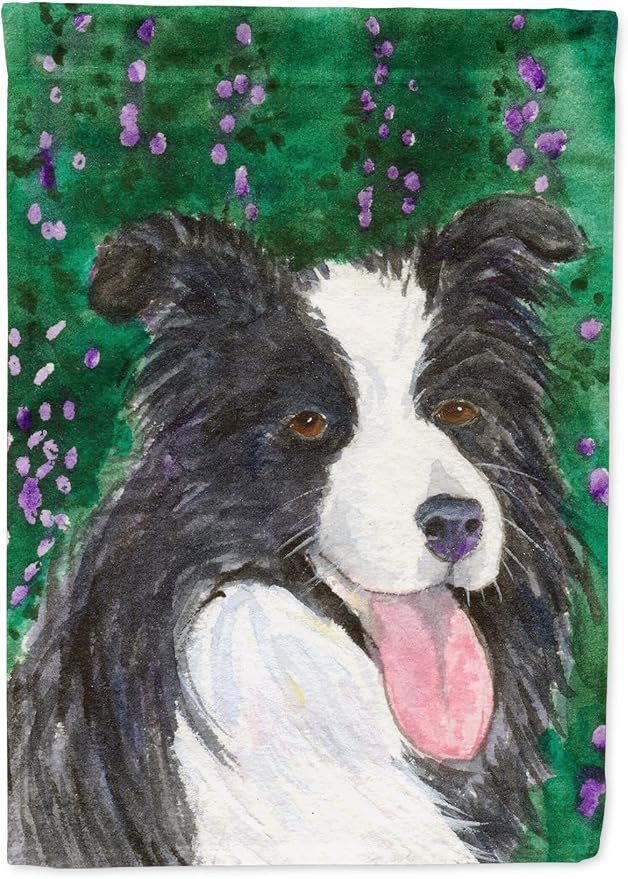 Caroline's Treasures SS1053GF Border Collie Garden Flag Mailbox Flag Decorative Yard Flag Banner Outside Patio Artwork Yard Flower Beds, Garden Size, Multicolor
