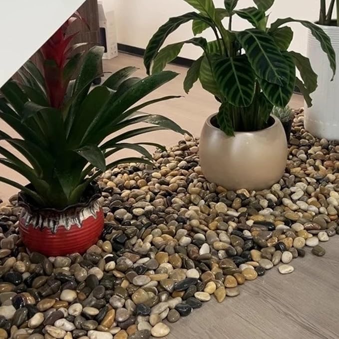 40LB Mixed Color River Rocks - 2-3 inch High Polished Decorative Pebbles, Polished Stones for Landscaping, Natural River Rocks for Outdoor Décor, Plants,Vase Filler,Fish Tank
