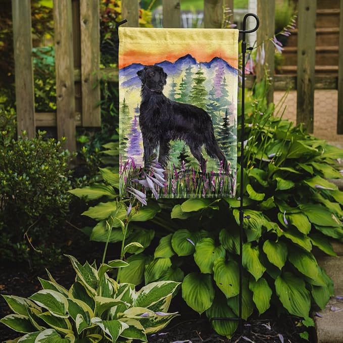Caroline's Treasures SS8263GF Flat Coated Retriever Garden Flag Mailbox Flag Decorative Yard Flag Banner Outside Patio Artwork Yard Flower Beds, Garden Size, Multicolor
