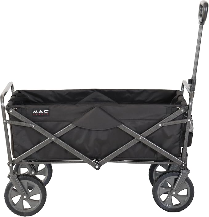 Mac Sports Collapsible Folding Outdoor Utility Wagon, Black