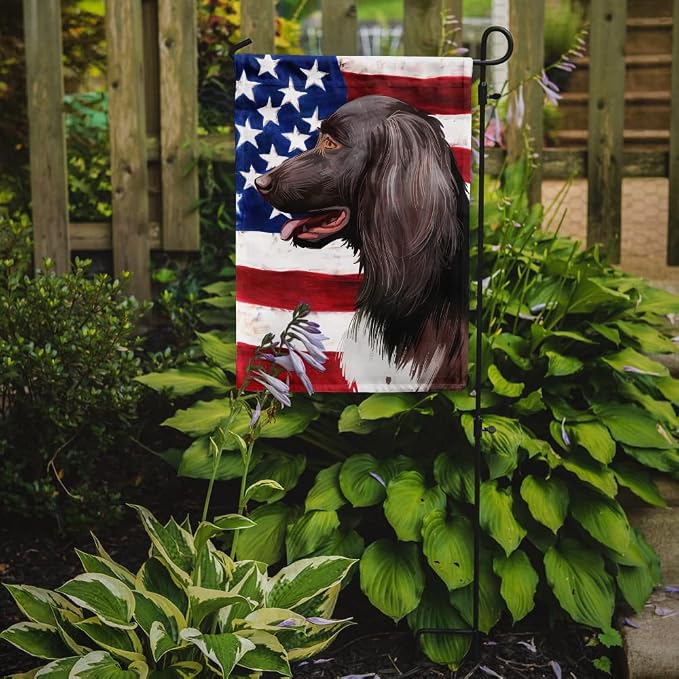 Caroline's Treasures CK6624GF Small Munsterlander Dog American Flag Garden Flag Mailbox Flag Decorative Yard Flag Banner Outside Patio Artwork Yard Flower Beds, Garden Size, Multicolor