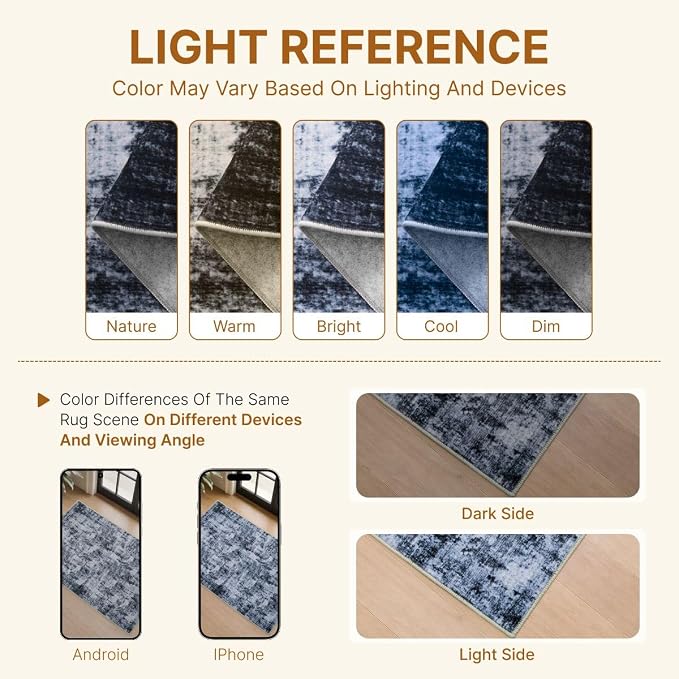 8x10 Area Rugs Washable Abstract Rug for Living Room Bedroom | Non Slip Soft Carpets Indoor Floor Stain Resistant Large Carpet for Bedroom Dining Room Farmhouse Nursery Office