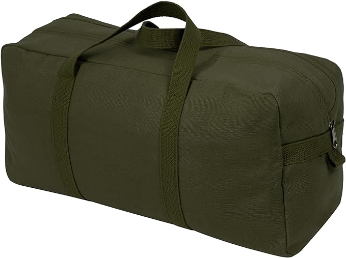 Rothco Canvas Tanker Style Tool Bag - Heavy-Duty Multipurpose Gear Carrier for Mechanics, Plumbers, Electricians, Athletes, Olive Drab