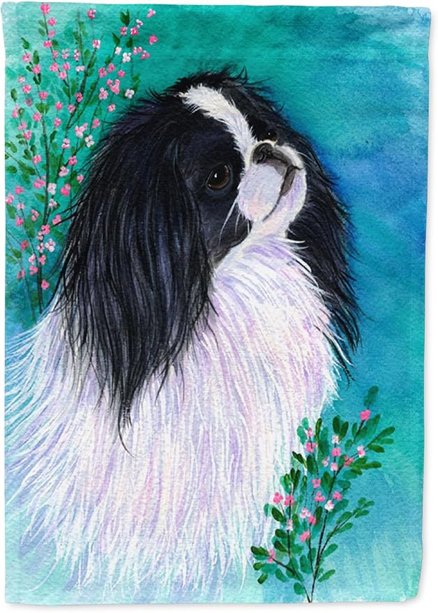 Caroline's Treasures SS8134GF Japanese Chin Garden Flag Mailbox Flag Decorative Yard Flag Banner Outside Patio Artwork Yard Flower Beds, Garden Size, Multicolor