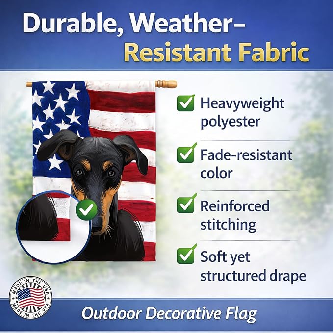 Caroline's Treasures CK6585CHF Kanni American Flag House Flag Large Porch Sleeve Pole Decorative Outside Yard Banner Artwork Wall Hanging, Polyester, House Size, Multicolor