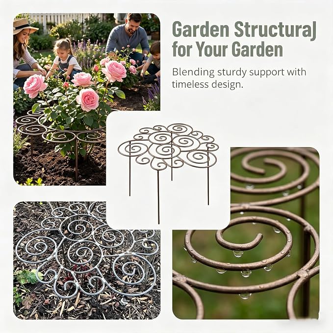 Metal Plant Support Ring for Garden, 2026 New Peony Cages and Supports, Grow-Through Peony Cages Ring Supports, Flower Support Frame, Outdoor Indoor Pots, Decorative Grow Through Rings (1pcs-Medium)