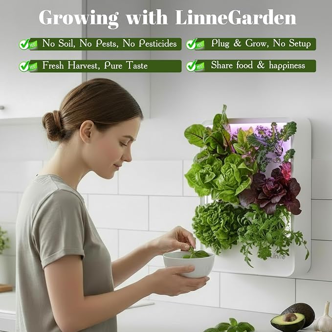 Indoor Garden Hydroponic System with LED Grow Light Indoor herb Garden, Indoor Garden Hydroponic System with LED Grow Light (White)