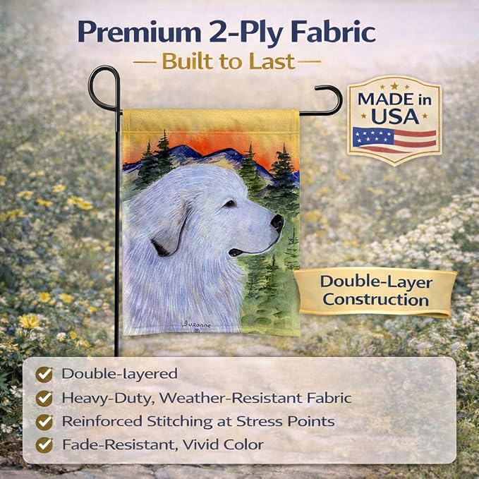 Caroline's Treasures SS8236GF Great Pyrenees Garden Flag Mailbox Flag Decorative Yard Flag Banner Outside Patio Artwork Yard Flower Beds, Garden Size, Multicolor