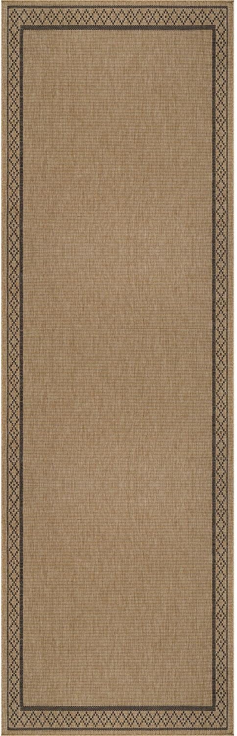 Luul Home Easy Jute Rugs 2x7 Frame Natural Color Living Room Indoor Outdoor Runner Rug for Patio and Kitchen Rug High Traffic Washable Easy to Clean Solid Boho Woven Design Carpet (2 x 7)