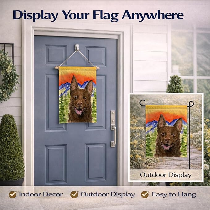 Caroline's Treasures SS8422GF Australian Kelpie Garden Flag Mailbox Flag Decorative Yard Flag Banner Outside Patio Artwork Yard Flower Beds, Garden Size, Multicolor
