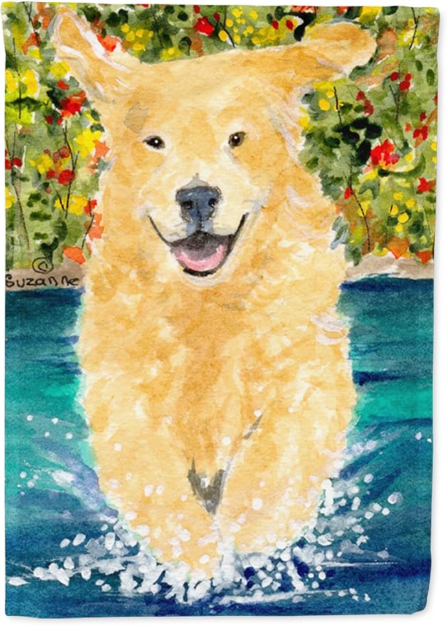 Caroline's Treasures SS8978GF Golden Retriever Garden Flag Mailbox Flag Decorative Yard Flag Banner Outside Patio Artwork Yard Flower Beds, Garden Size, Multicolor