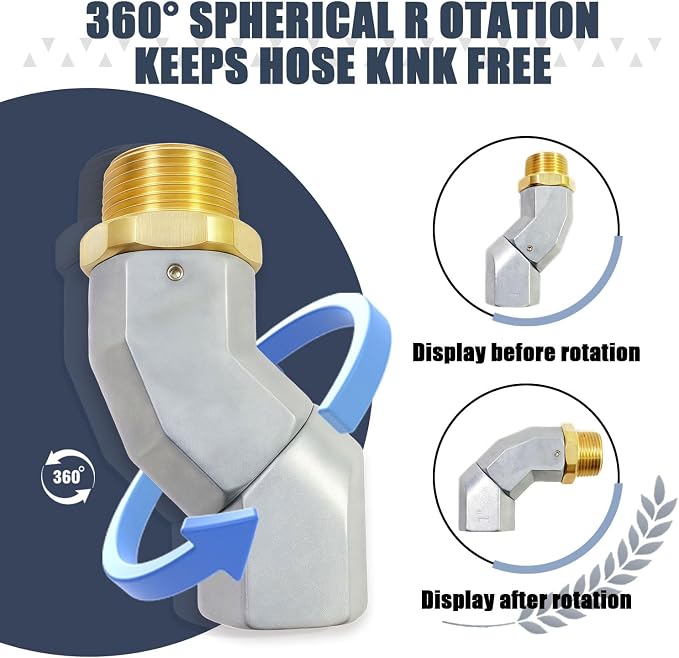 2PCS 1" NPT 360 degree Fuel Transfer Hose Swivel Connector -Multi-Plane Fuel Nozzle Swivel for Fuel Transfer Pumps & Nozzles, Reduces Hose Kinking,Universal Fit for Fuel Handling Systems