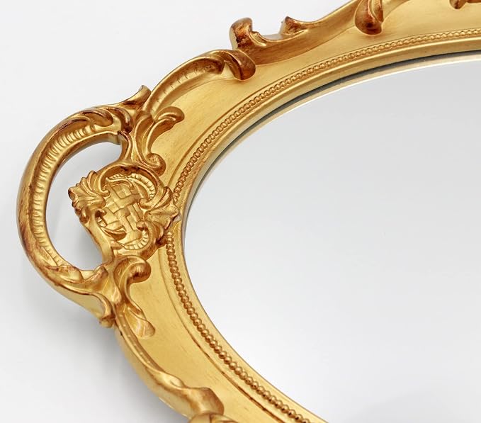 YCHMIR Vintage Mirror Small Wall Mirror Hanging Mirror 14.5 x 10 inchs Oval Gold
