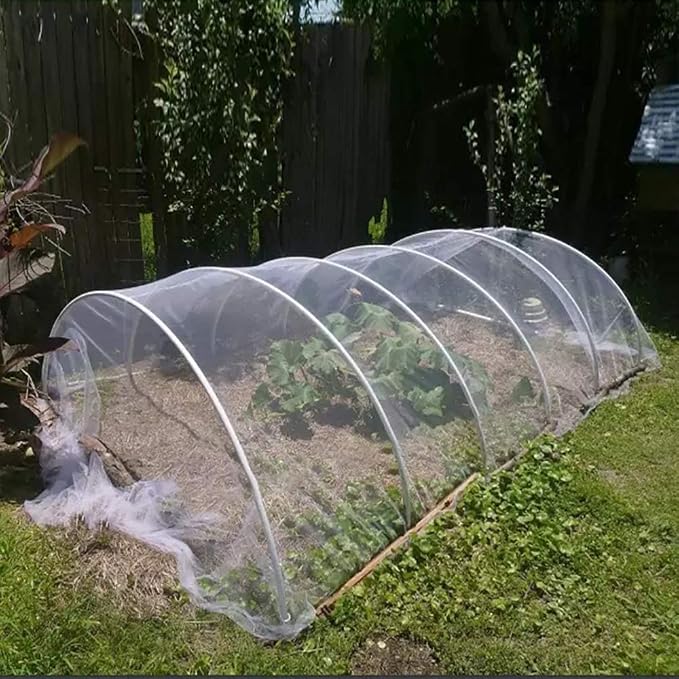 Agfabric Garden Netting 6.5'x10' Insect Pest Barrier Bird Netting for Garden Protection,Row Cover Mesh Netting for Vegetables Fruit Trees and Plants,White