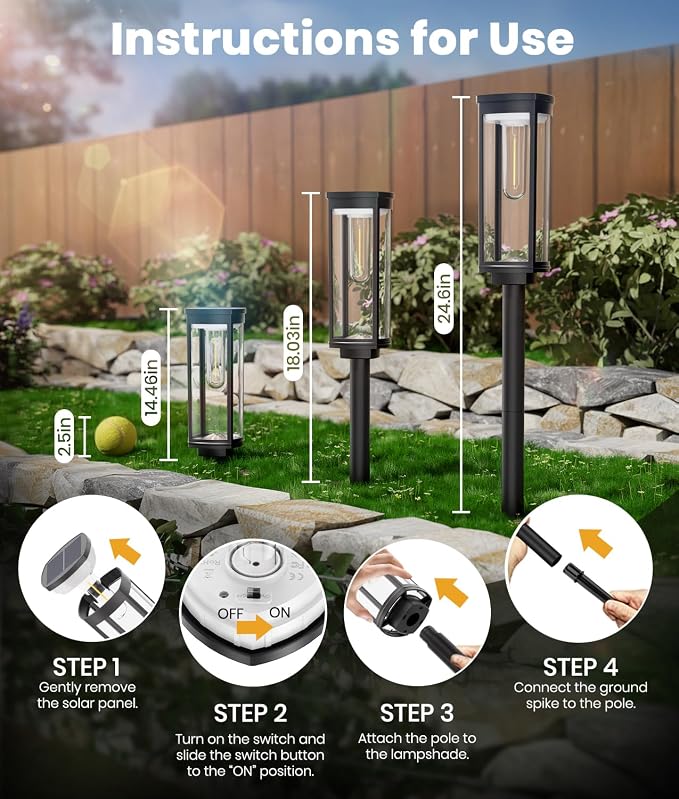 ALFIOT Solar Pathway Lights Outdoor Powered Waterproof 8 Pack Upgraded Solar Walkway Landscape Lighting Outside Driveway Light,Auto Dusk to Dawn On/Off for Yard Lawn Patio Decor (Cool White)