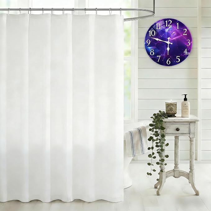 Britimes Round Purple Wall Clock Silent Non-Ticking Battery Operated Glass Decorative Outdoor Waterproof Clock 12 Inch, Galaxy Home Decor for Living Room, Kitchen, Bathroom and Bedroom