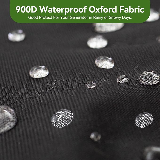 Waterproof Generator Covers for Outside, Heavy Duty Thicken 900D Polyester Fabric Portable Generator Covers Universal Fits for Most Generators 10000-15000 Watt, Black (38"L x 28"W x 30"H)