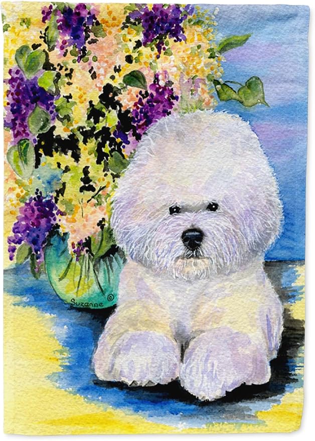 Caroline's Treasures SS8295GF Bichon Frise Garden Flag Mailbox Flag Decorative Yard Flag Banner Outside Patio Artwork Yard Flower Beds, Garden Size, Multicolor