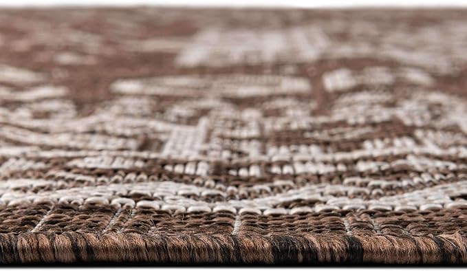Unique Loom Outdoor Aztec Collection Area Rug - Chalca (3' 3" x 5' 3" Rectangle, Brown/ Ivory)