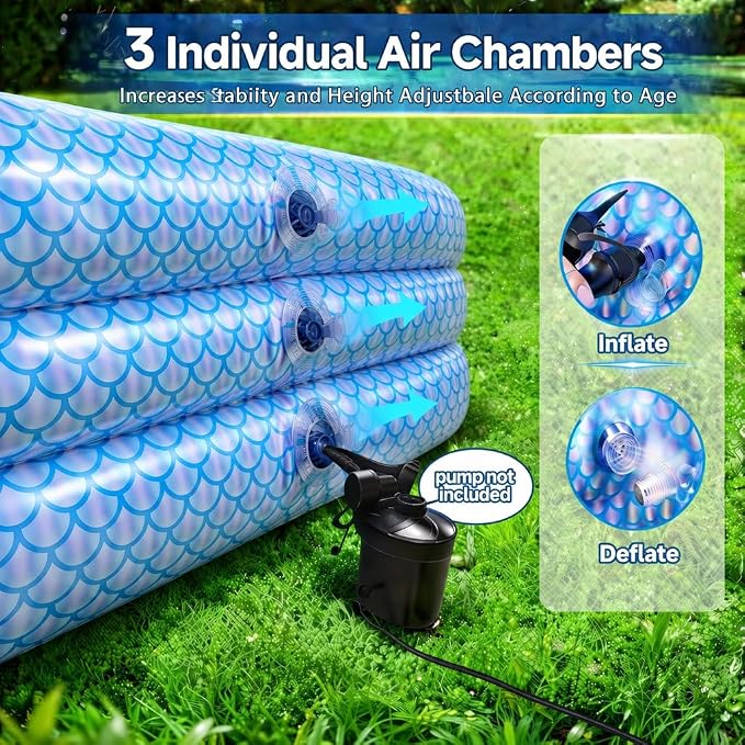 Inflatable Swimming Pool for Kids and Adults- 118" x 68" x 22" Family Full-Sized Blow Up Pools for Kids-Thickened Durable Above Ground Swimming Pool Backyard Lawn, Summer Party Outdoor and Indoor