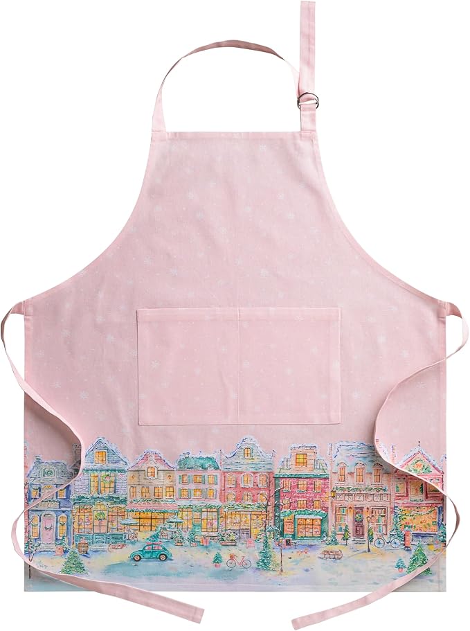 Maison d' Hermine Aprons for women with Pocket 100% Cotton (27.50"x31.50") | Adjustable Neck Strap & long ties Apron Men Chef Wedding Cooking Gardening Server Maid