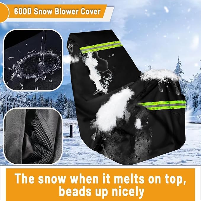 Chikia 600D 24-32 inch Snowblower Cover, 2-3 Snow blower Compatible with Toro,Ariens,EGO,C ubCadet,Troy-Bilt,Craftsman Ryobi Waterproof Outdoor with Windproof strap,Two Vents