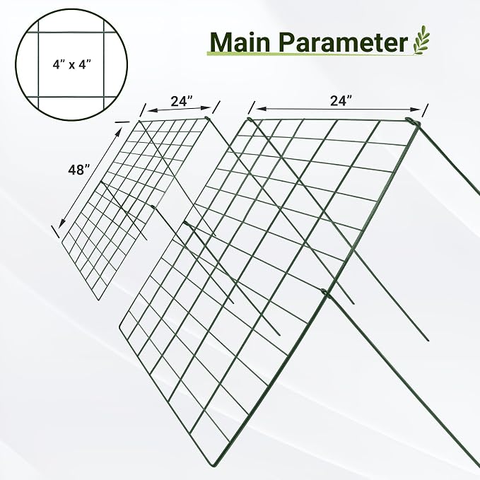 Cucumber Trellis for Garden - 4 Pack, 48" L x 24" W Garden Trellis for Climbing Plants Outdoor with Support Structures, A Frame Trellis for Climbing Vegetables Peas, Vine, Bean