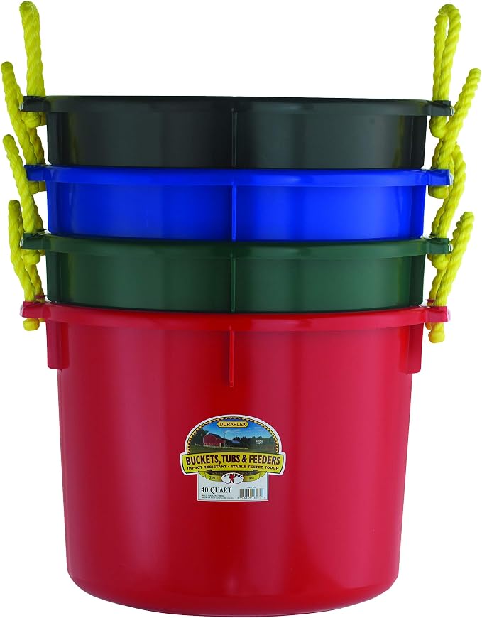 Little Giant® Plastic Muck Tub | Durable & Versatile Utility Bucket with Handles | Muck Bucket | Durable Handles | 40 Quart | Black