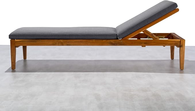 Sunbrella® Fabric 1-Piece Outdoor Chaise Cushion, 26" W x 82" L, Cast Slate