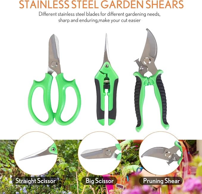 Bonsai Tools Kit 20 Pcs Garden Tools Set for Starters, Gardening Gifts for Women Men Includes Bonsai Wire Kit, Plant Mat, Pruning Shears, Bonsai Scissors, Succulent Tools in Leather Storage Bag