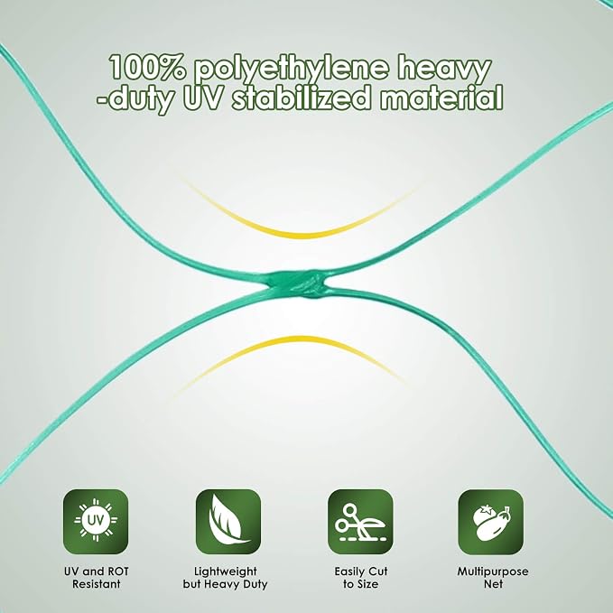 13X130FTRuolan Bird Netting for Garden Protect Vegetable Plants and Fruit Trees,Plastic Trellis Netting for Birds, Deer,Squirrels and Other Animals (13X130), Green