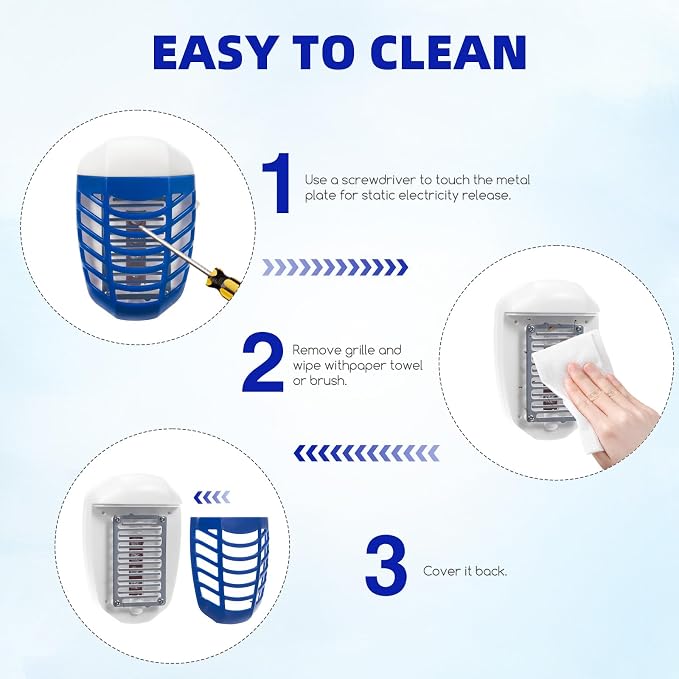 2026 Upgraded Bug Zapper Indoor Plug in, Whisper-Quiet Mosquito Zapper for House, Electric Fly Killer Trap with UV Light, Fruit Fly Gnat Killer Lights for Kitchen Bedroom, 4 Pack