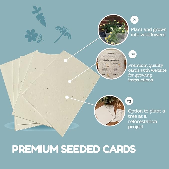 25 x A5 Plantable Seed Paper/Card - Print at Home Craft Paper with Wildflower Seed Mix