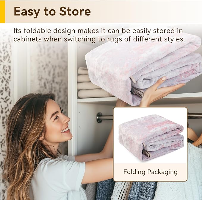 RELEANY Washable 7'x9' Abstract Area Rug for Living Room Gray Pink | Carpet for Bedroom, Kitchen, Office, Hallway and Entryway, Printed Pattern, Non‑Slip, Soft, Stain‑Resistant, Easy to Clean