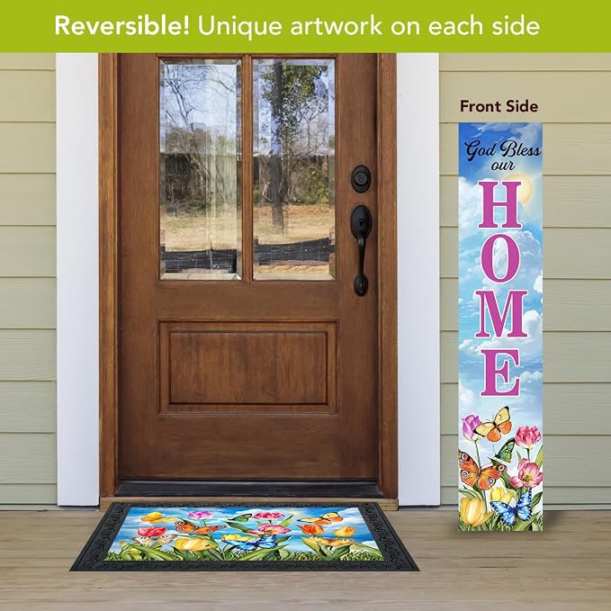 Briarwood Lane Spring Double Sided Reversible Pine Porch Leaner 47x9.5 Spring Home For Spring Porch Leaner