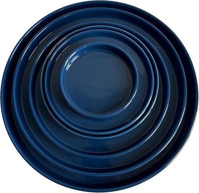 Yukfona Ceramic Plant Saucer Tray 1 Pcs 8 Inch Blue, 8.5" OD x8.15 ID x1 Deep| Fits Flower pots Bottom≤ 8.15", Heavy Duty Glazed Round Planter Drip with Catch Basin for Indoor Outdoor Plants