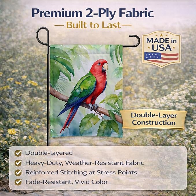 Caroline's Treasures Eclectus Parrot Garden Flag Mailbox Flag Decorative Yard Flag Banner Outside Patio Artwork Yard Flower Beds, Garden Size, Multicolor