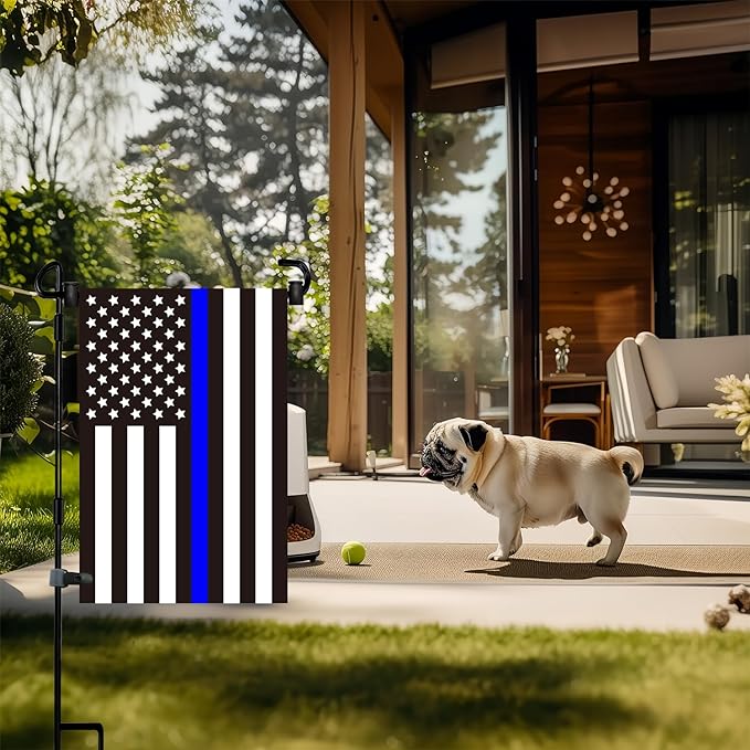Garden Flag Pole Stand Holder, 2 Pack Garden Flags for Outside with Flag Stopper and Clip Waterproof Powder-Coated Paint