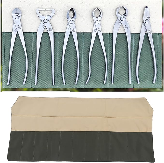 Bonsai Tool Roll, Multifunctional Tool Pocket Bag Garden Tool Roll Bag, Bonsai Tools Bag Waterproof Canvas Compact Bonsai Tool Storage Bag