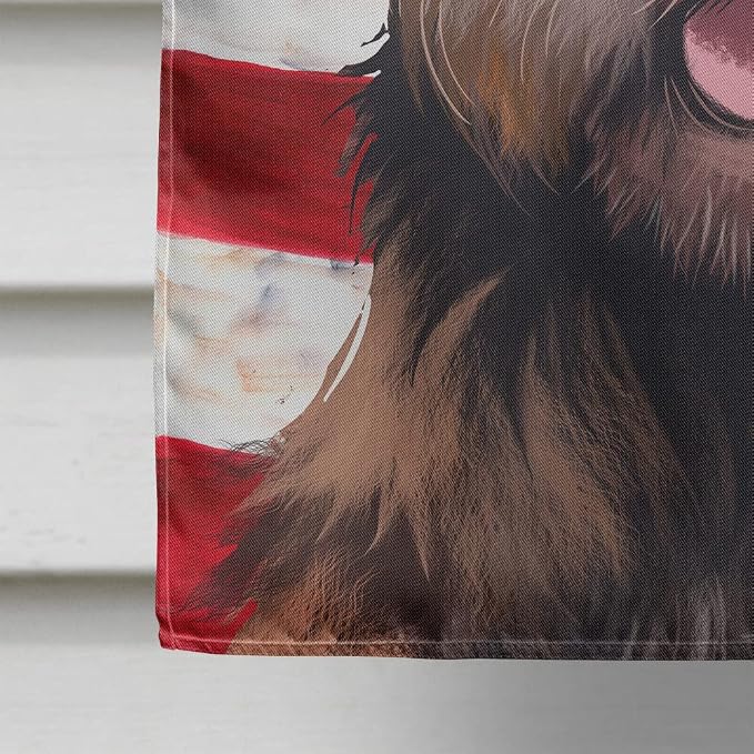 Caroline's Treasures CK6448CHF Border Terrier Dog American Flag House Flag Large Porch Sleeve Pole Decorative Outside Yard Banner Artwork Wall Hanging, Polyester, House Size, Multicolor