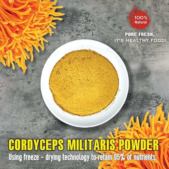 CORDYCEPS MILITARIS POWDER 2.47 oz (50g) VIETFARMFOOD: Pure freeze-dried vegetable powder, made from real vegetables with no added sugar. Perfect for daily nutrition to keep your body full of vitality