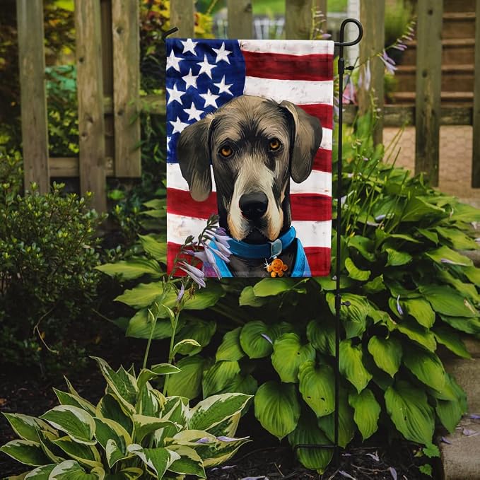 Caroline's Treasures CK6546GF Great Dane Dog American Flag Garden Flag Mailbox Flag Decorative Yard Flag Banner Outside Patio Artwork Yard Flower Beds, Garden Size, Multicolor