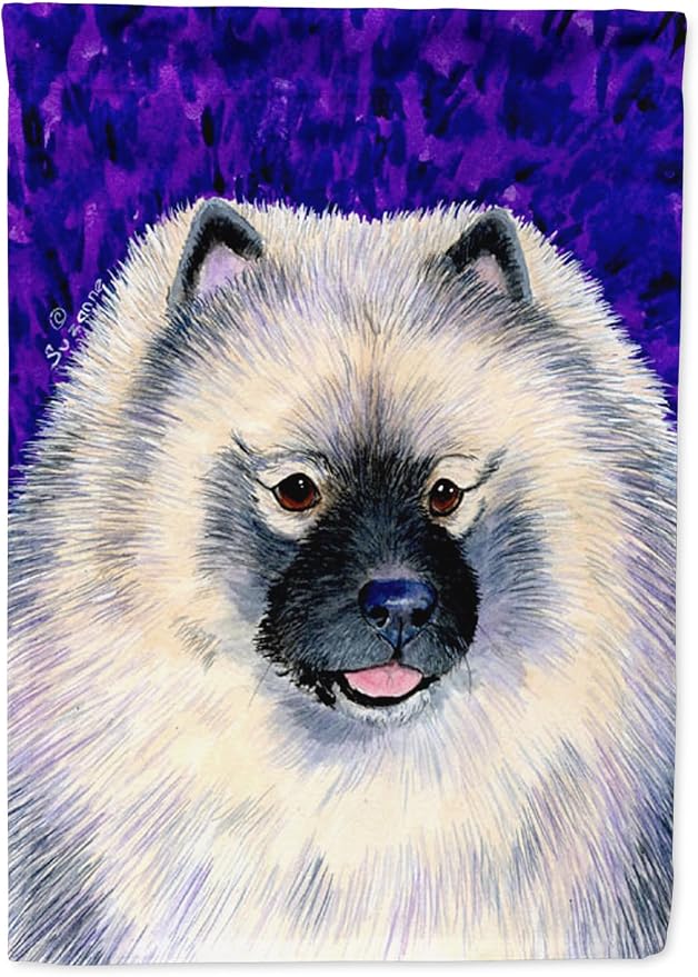 Caroline's Treasures SS8691GF Keeshond Garden Flag Mailbox Flag Decorative Yard Flag Banner Outside Patio Artwork Yard Flower Beds, Garden Size, Multicolor
