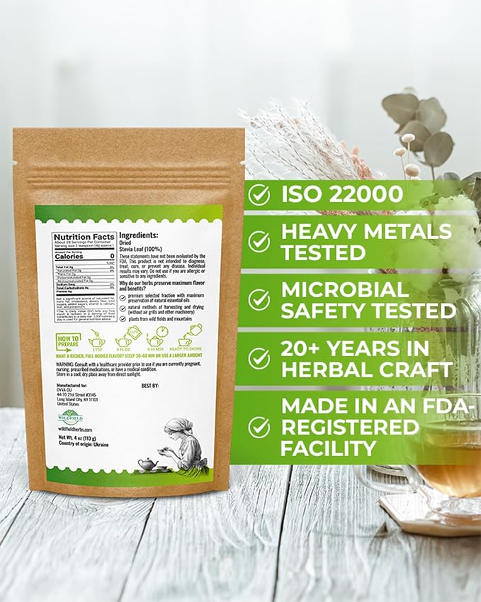 4 oz. Dried Stevia Leaves Herbal Tea (Stevia Rebaudiana) - 113g Leaf Leaves Herb Tea Estevia