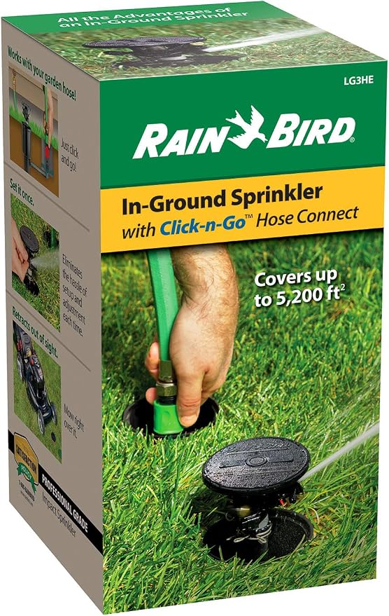 Rain Bird LG3HE In-Ground Impact Sprinkler with Click-N-Go Hose Connect (Pack of 8)