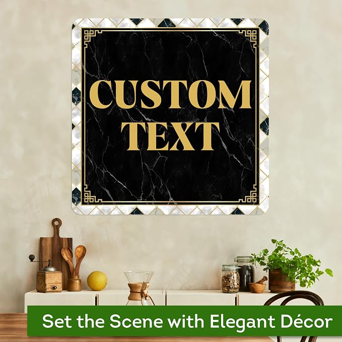 Custom Sign, Custom Street Sign, 11 Font Colors, 13 Font Styles, 4 Hole Options, 22 Sizes, 30x30 Inches, Rust Free DiBound, Fade Resistant, Made in USA by My Sign Center (Marble Tile)