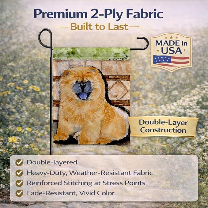 Caroline's Treasures SS8875GF Chow Chow Garden Flag Mailbox Flag Decorative Yard Flag Banner Outside Patio Artwork Yard Flower Beds, Garden Size, Multicolor